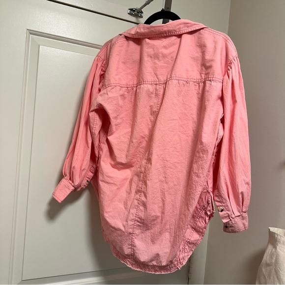 We The Free Neon Pink Button Down Shirt - Picture 3 of 3